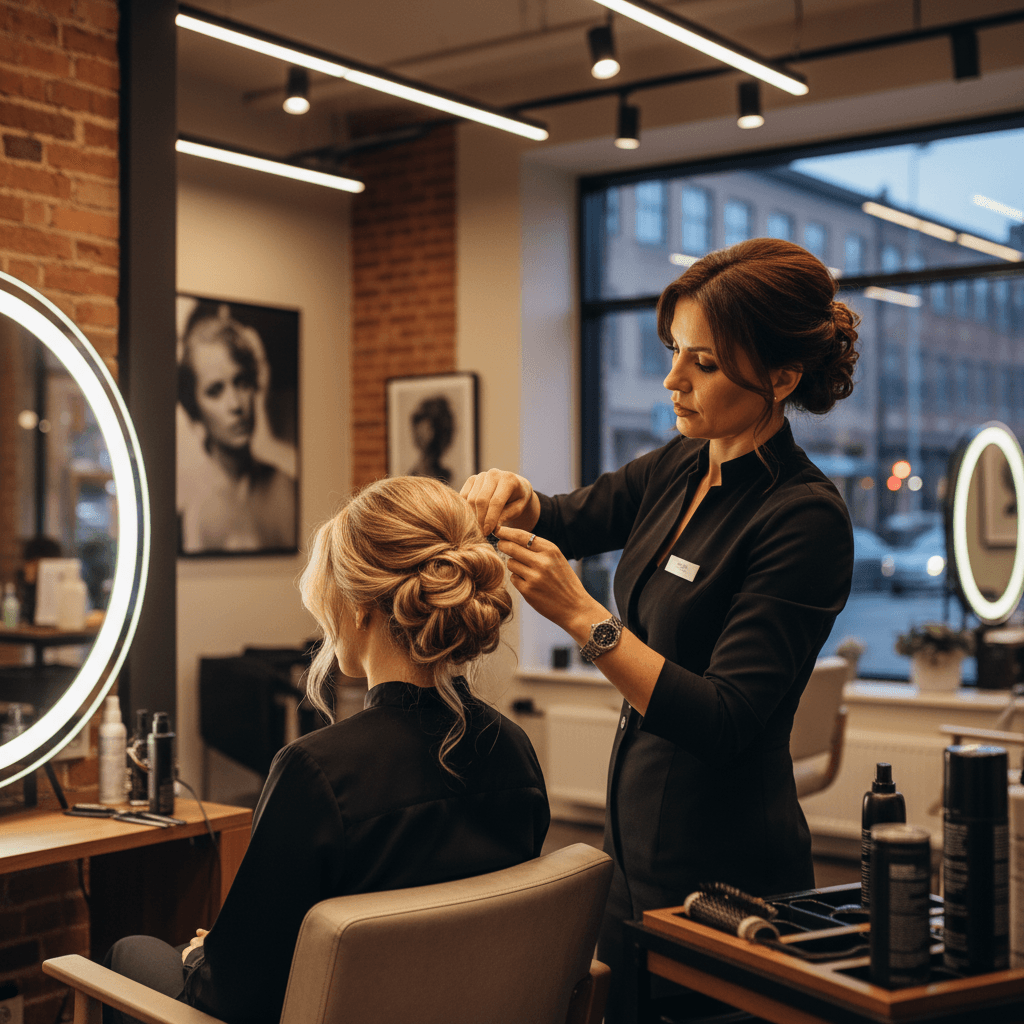 Custom updo hairstyle created by Davesha