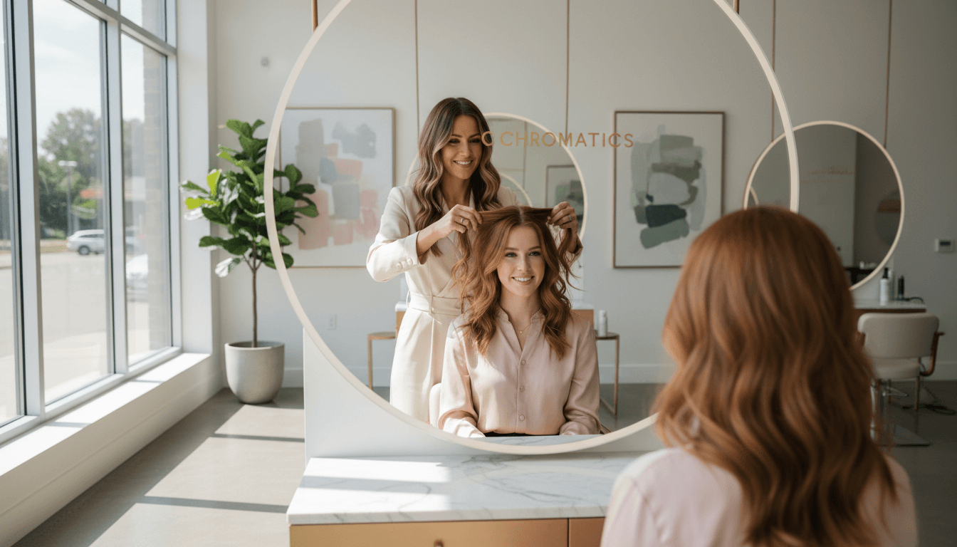 Hair stylist providing professional styling service